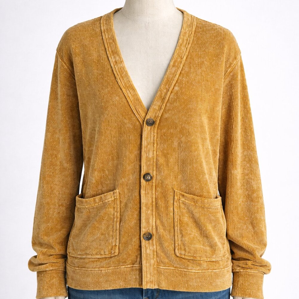 Pilcro Mustard Corduroy Cardigan Size M | 100% Cotton Button Front